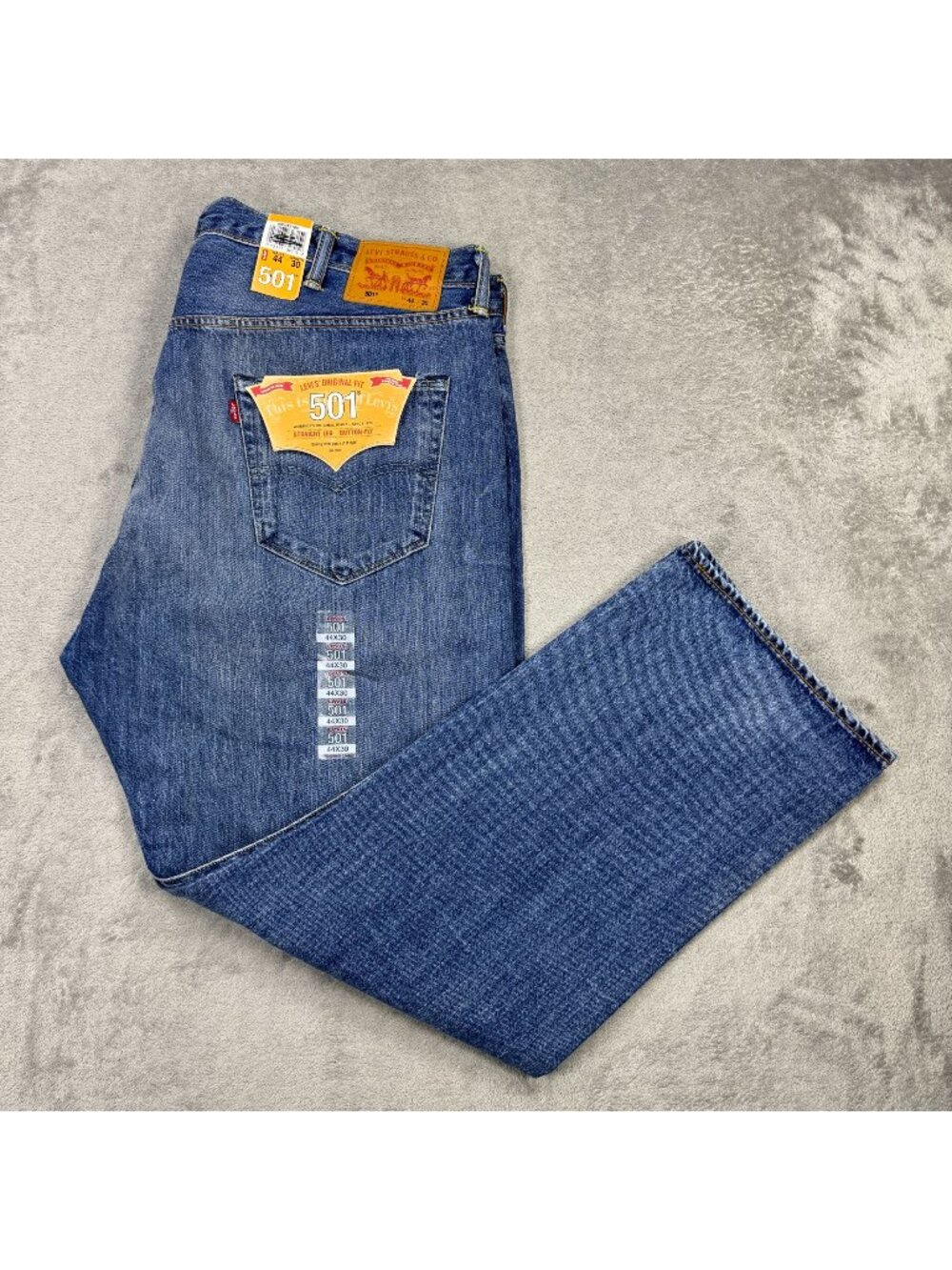 NWT Levis 501xx Original Straight Leg Jeans Mens 44x30 Button Fly Denim Blue